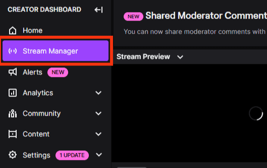 Select Stream Manager On The Main Menu