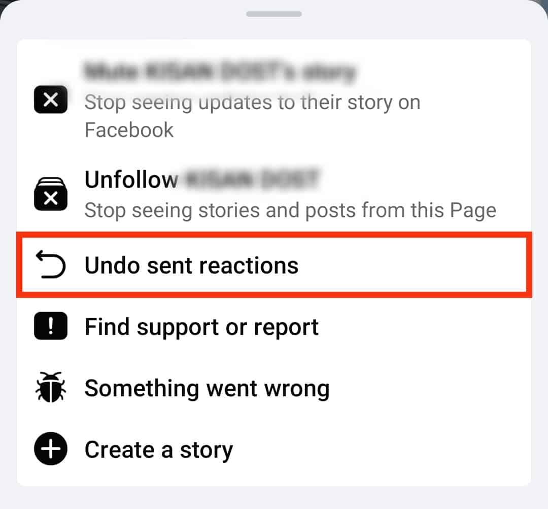 Select Undo Sent Reactions From The Pop-Up Menu
