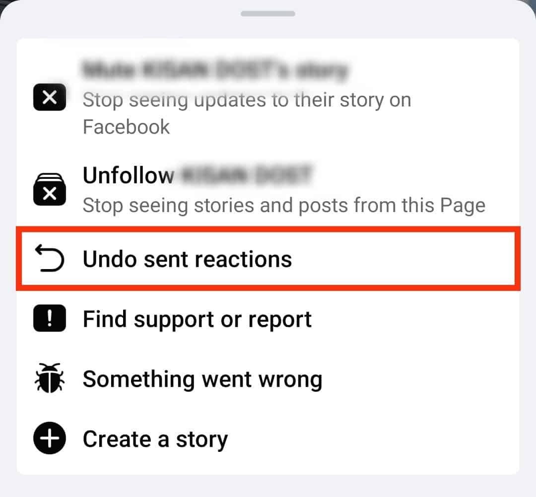 Select Undo Sent Reactions From The Pop-Up Menu