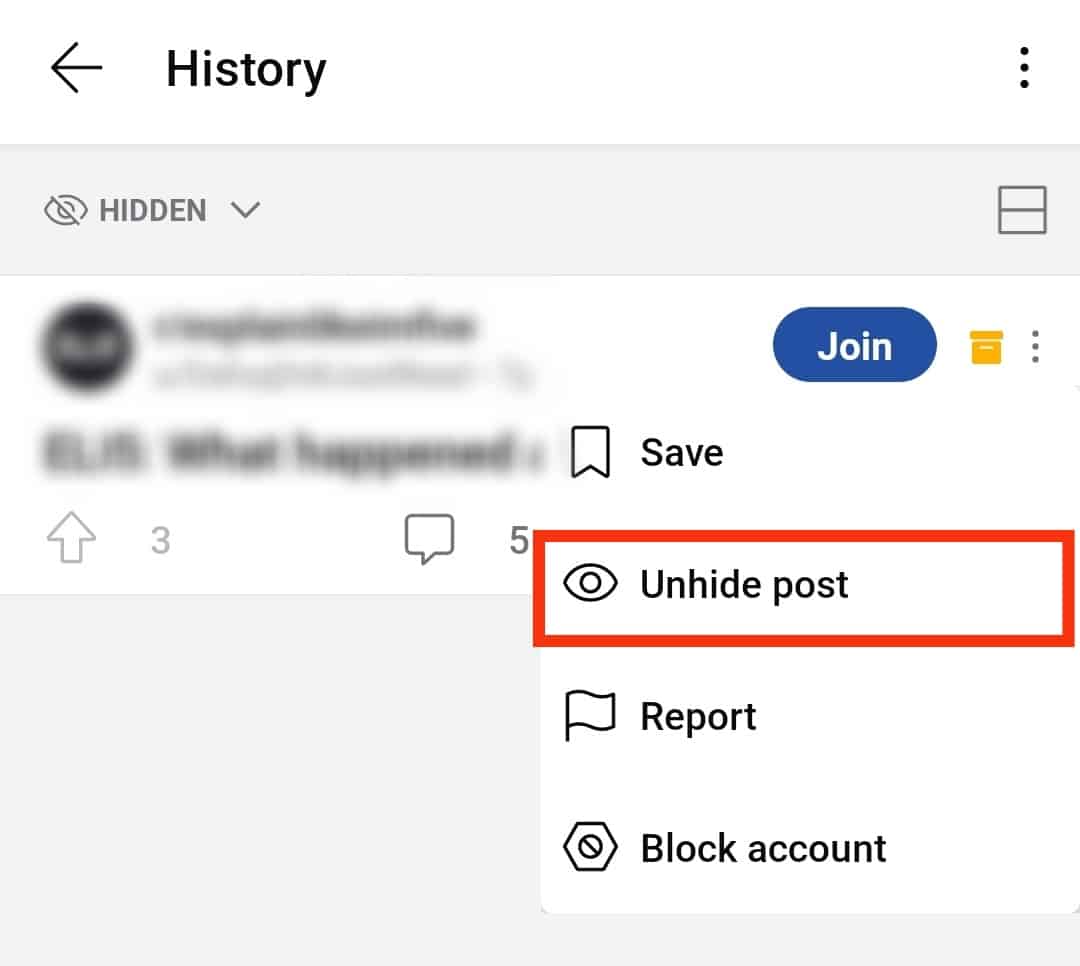 Select Unhide
