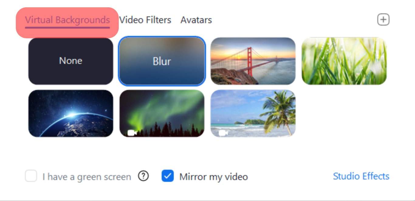 Select Virtual Backgrounds.