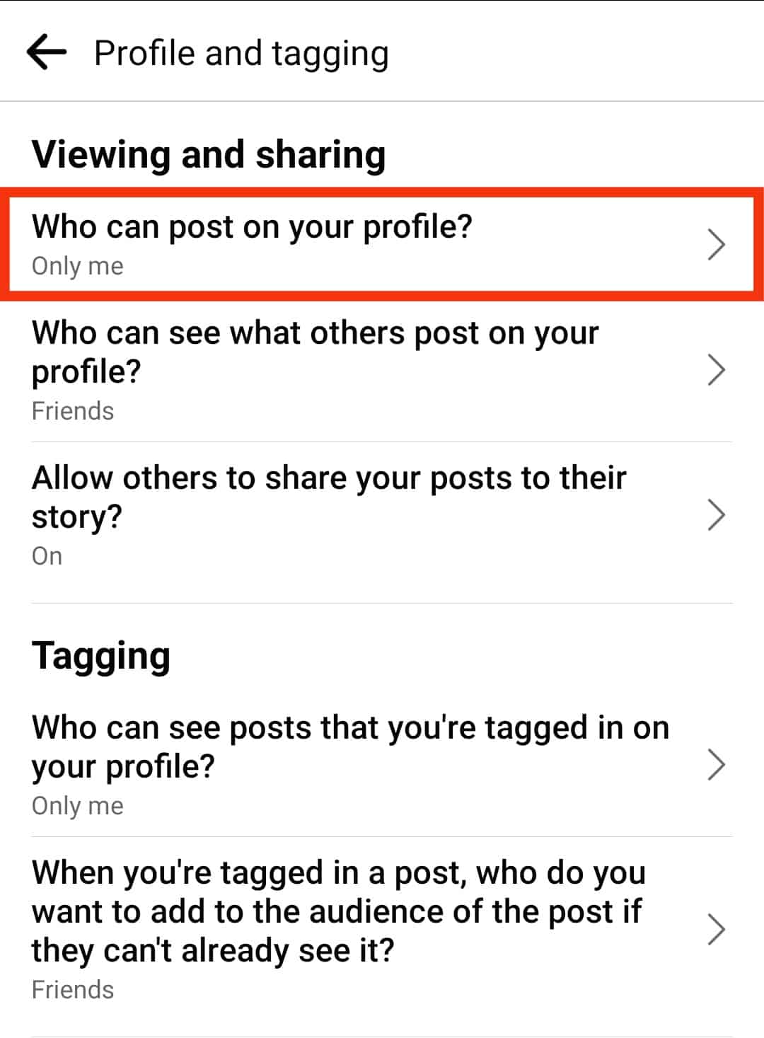 Select Who Can Post On Your Profile