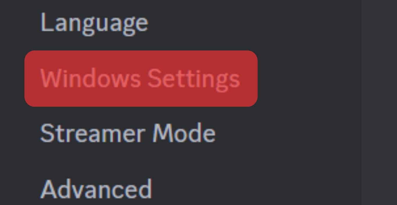 Select Windows Settings