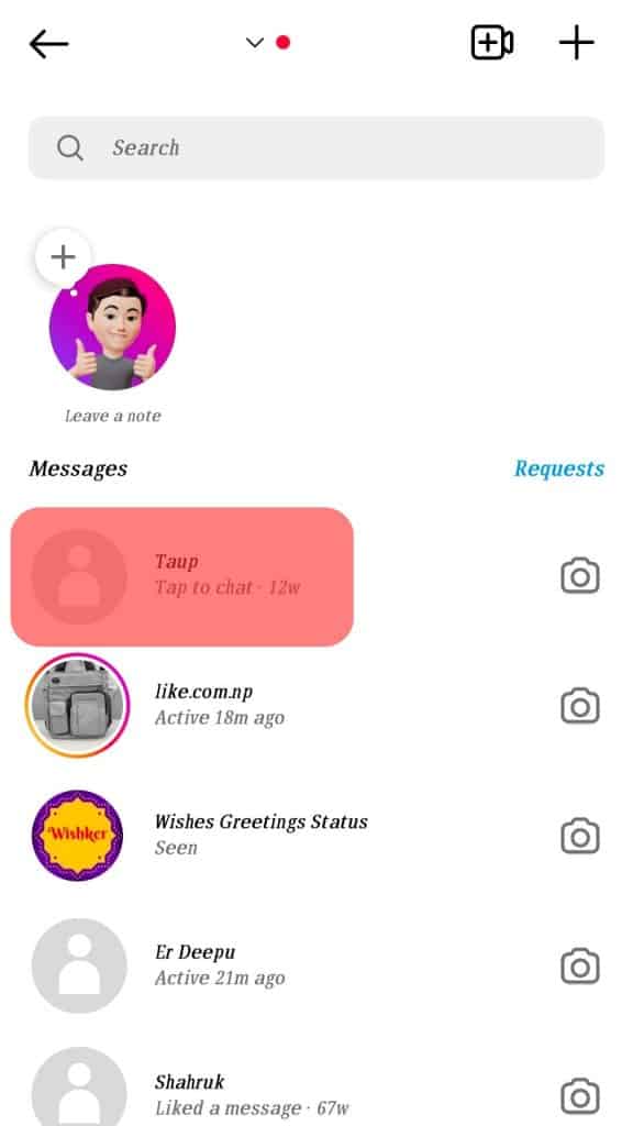 Select A Chat Instagram