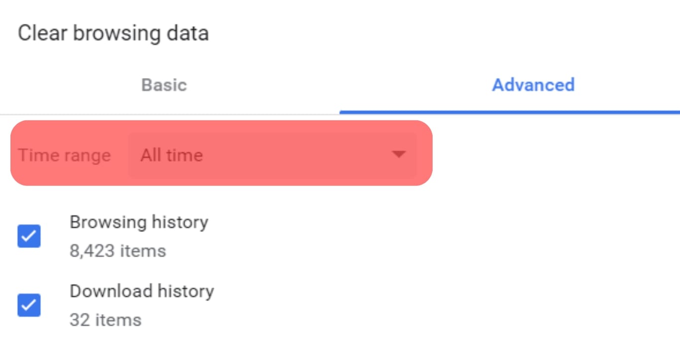 Select A Time Range Chrome