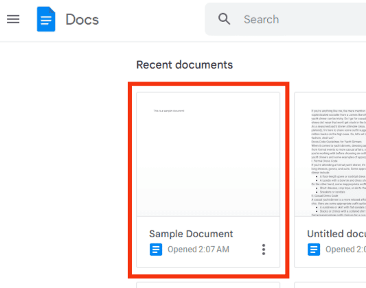 Select A Document