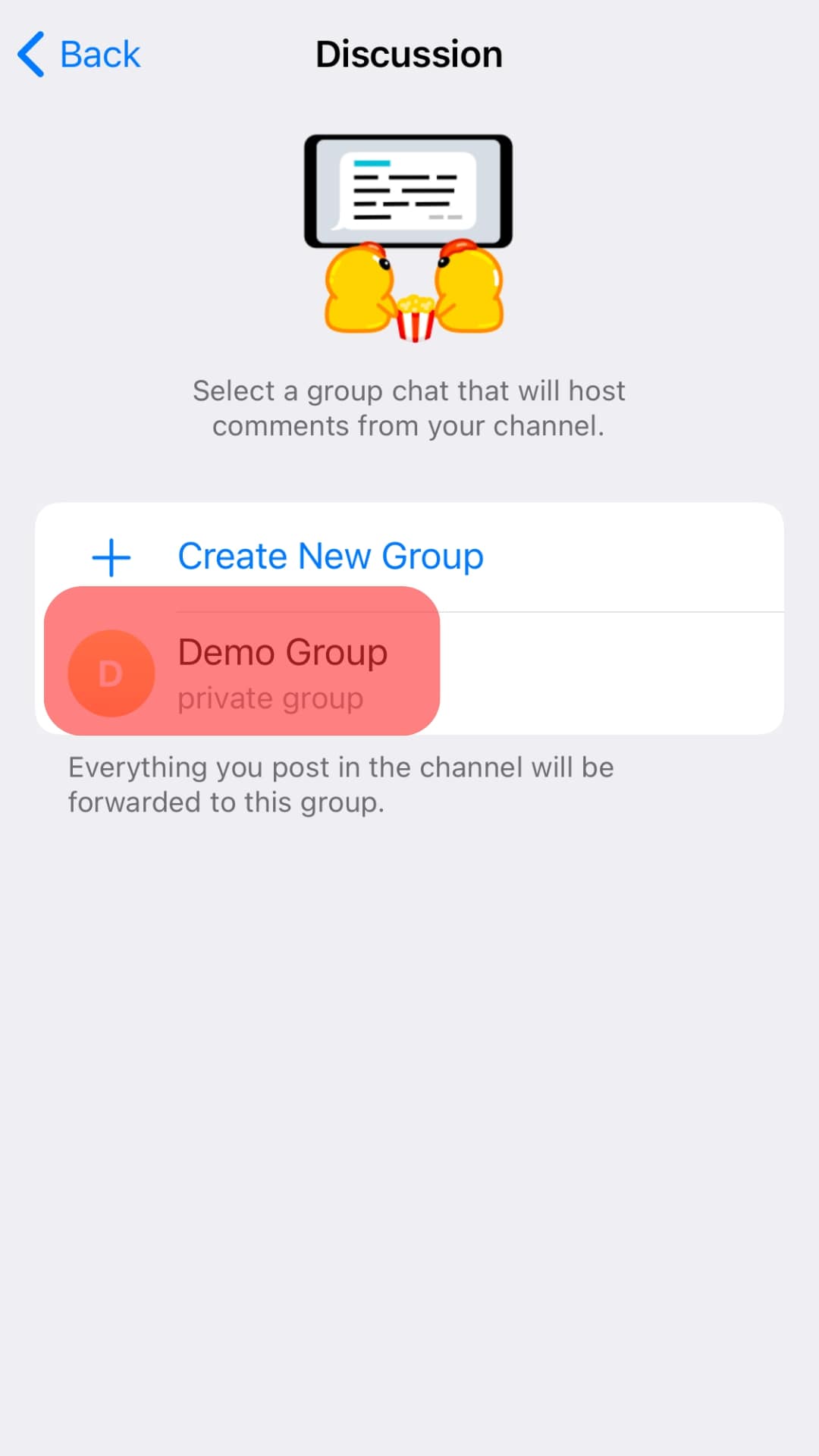 Select An Existing Group Or Tap The Create New Group Option