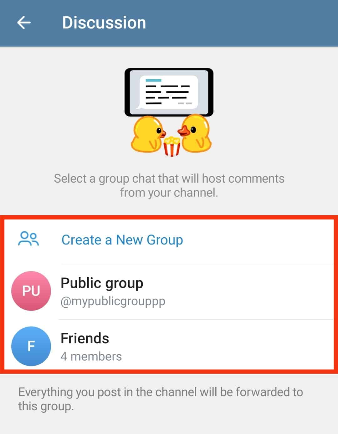 Select An Existing Group