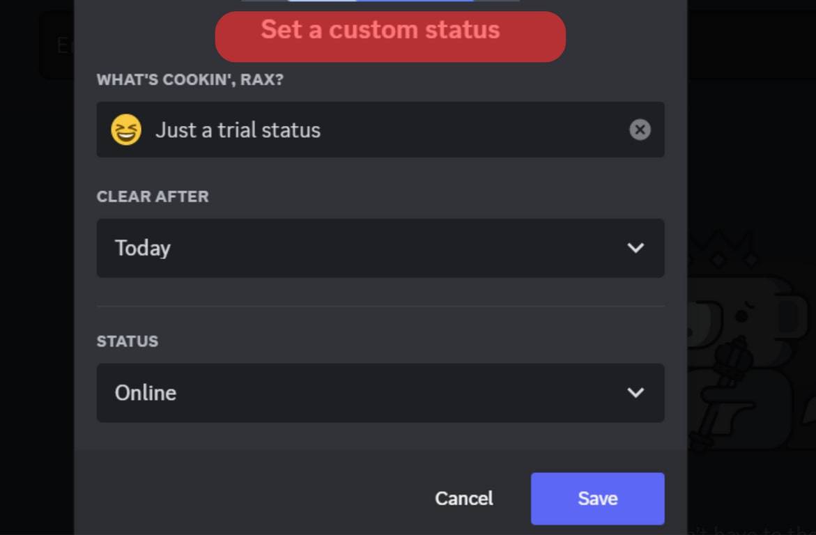 Select Custom Status