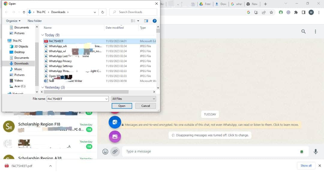 Select File On Desktop Whatsapp