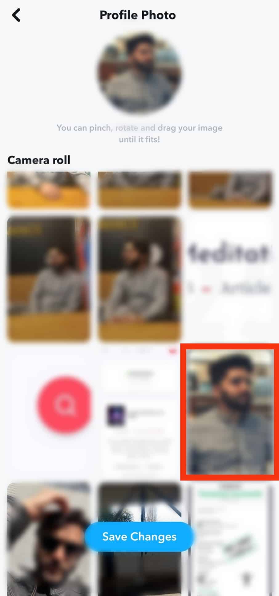 Select Photo From Your Camera Roll