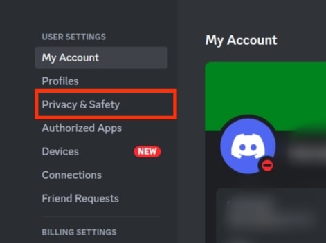 Select Privacy And Safety From Left Navigation