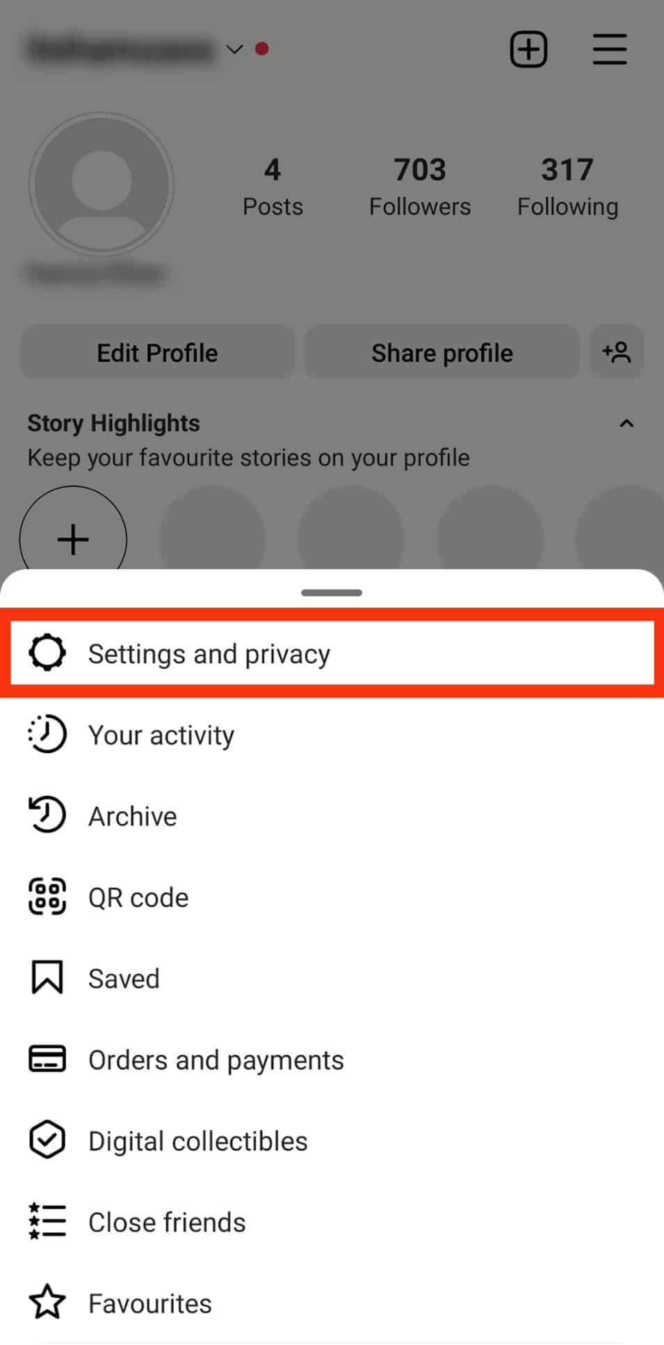Select Settings And Privacy
