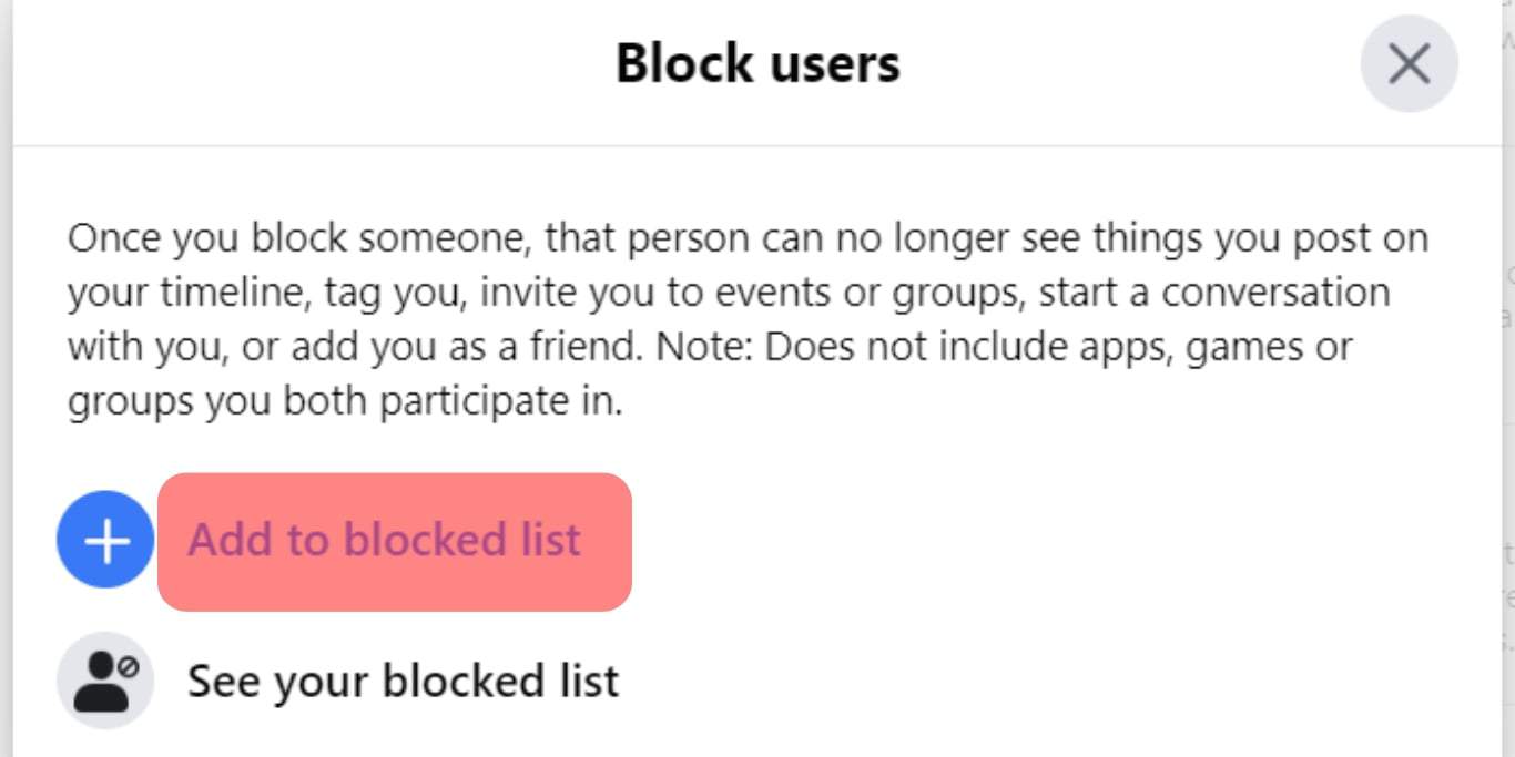 Select The Add To Blocked List Option.