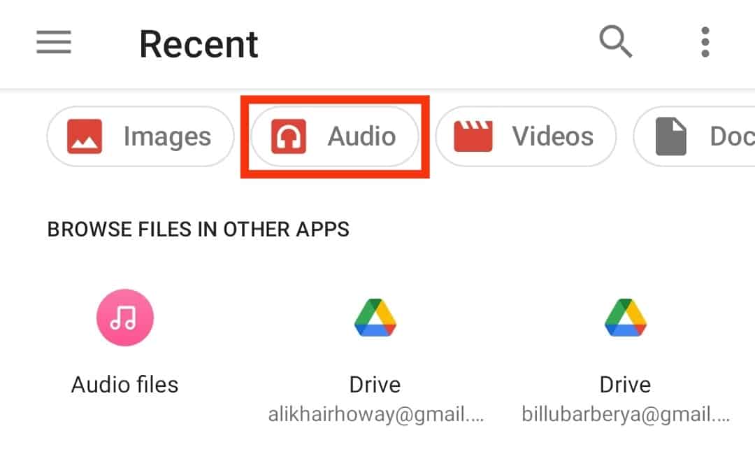 Select The “Audio” Tag