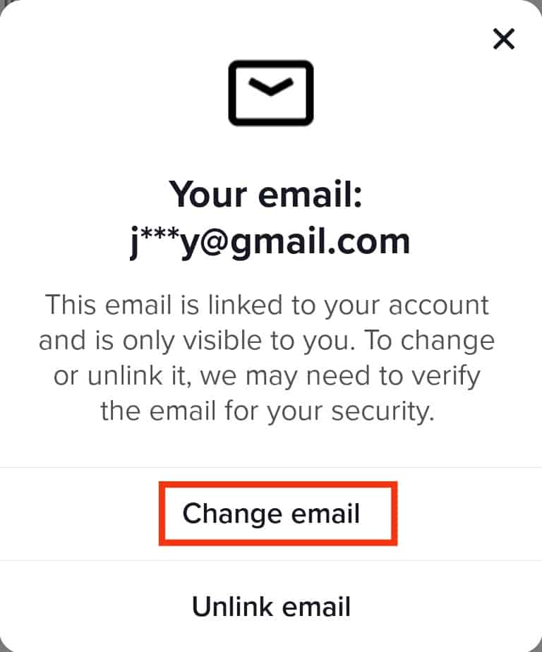 Select The Change Email Option