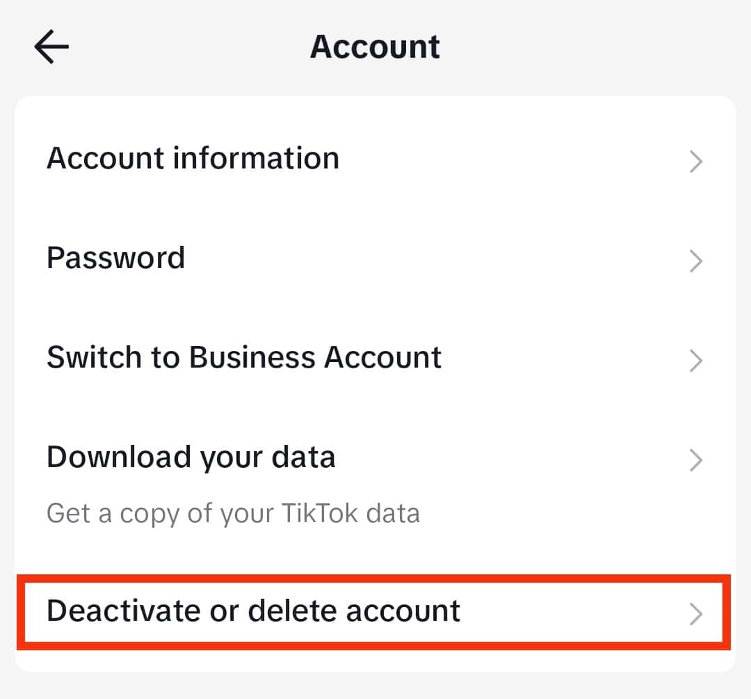 Select The Deactivate Or Delete Account Option