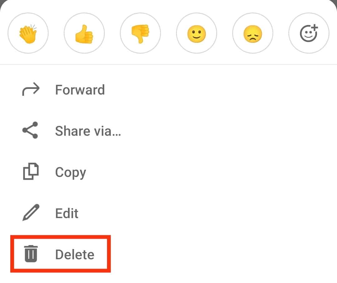 Select The Delete Option