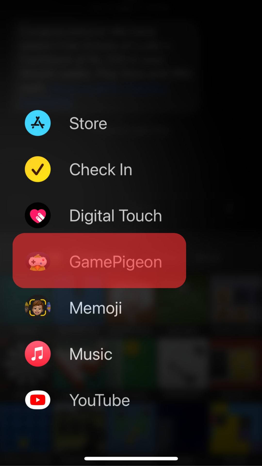 Select The Gamepigeon Icon Above The Chat
