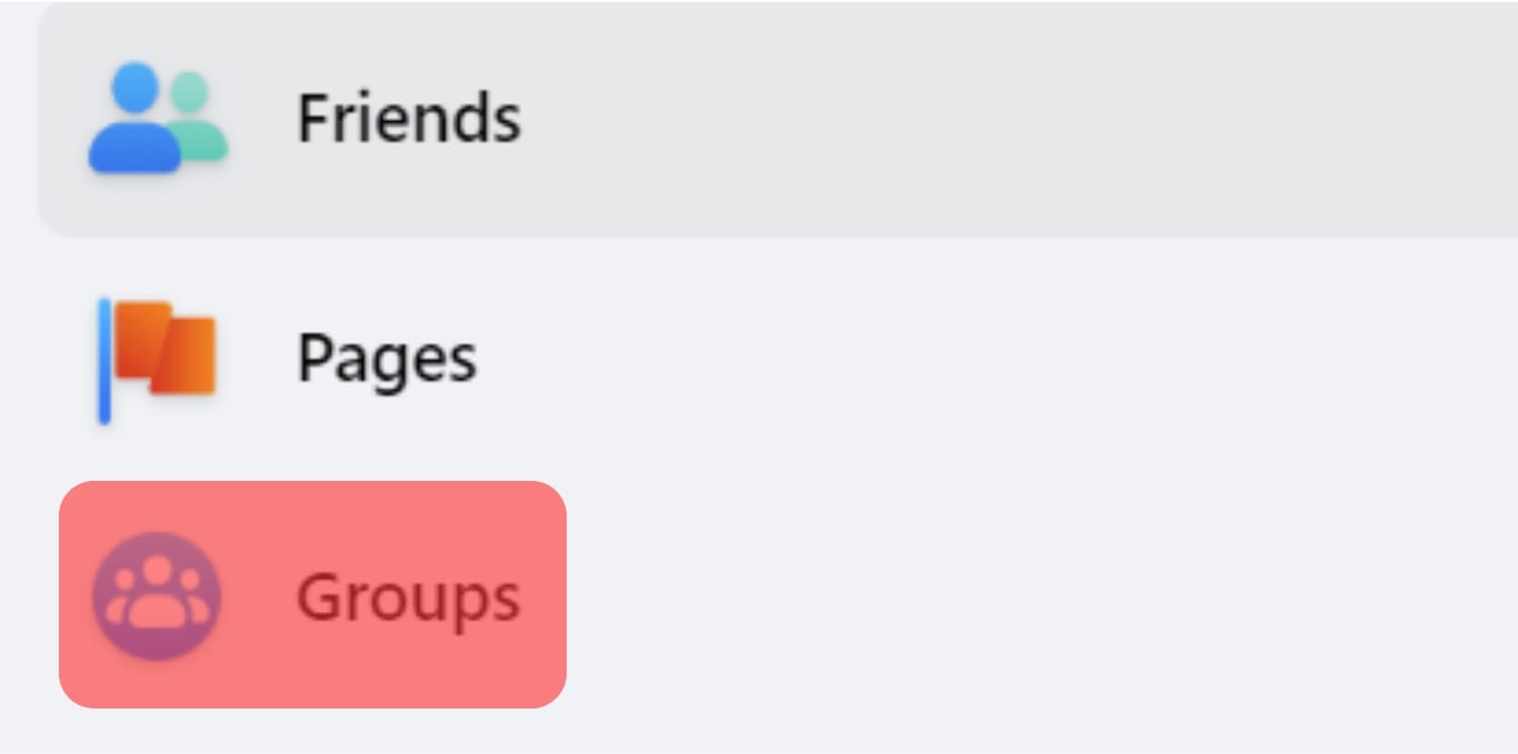 Select The Groups Option From The Left Menu