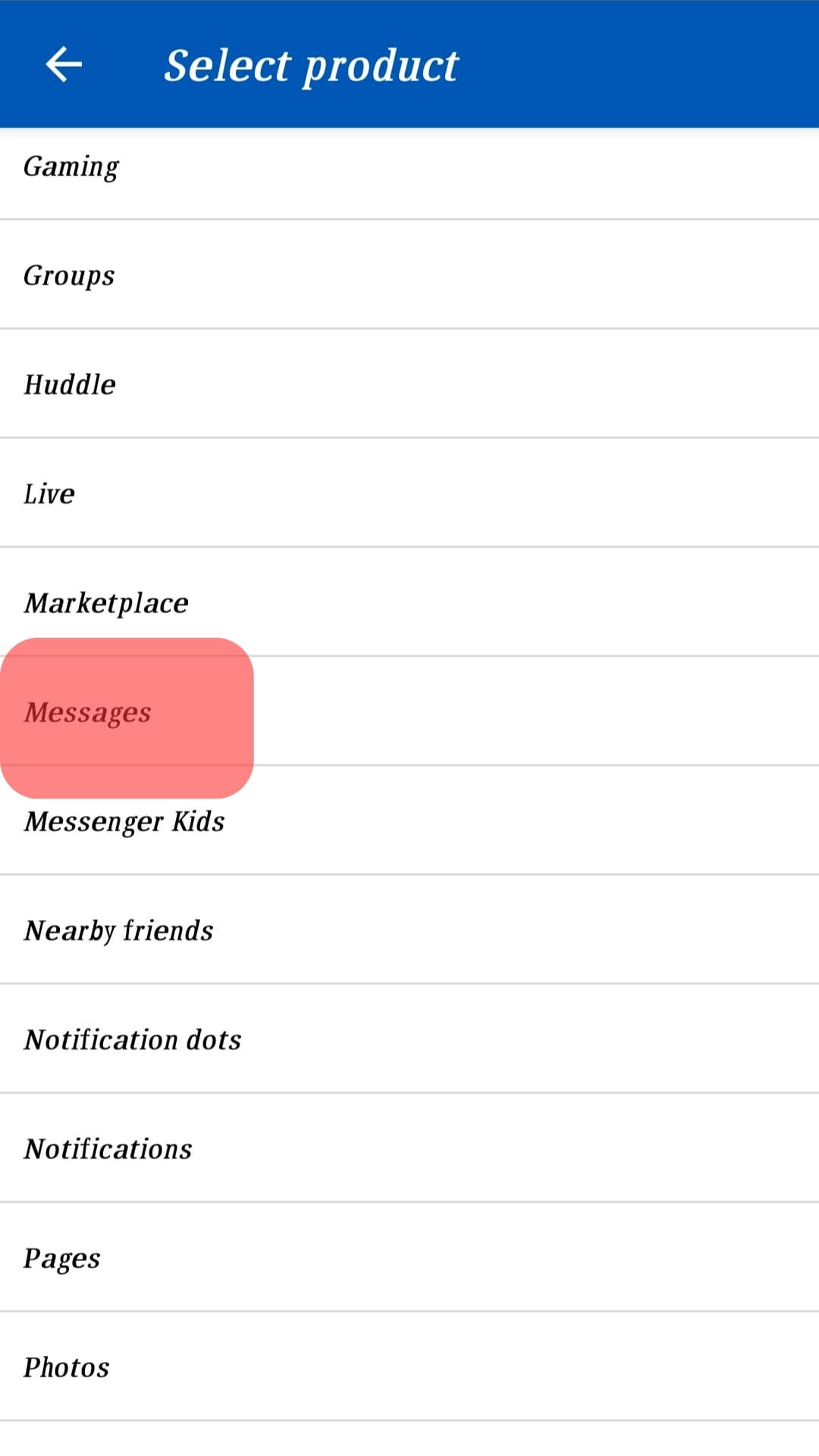 Select The Messages Option.