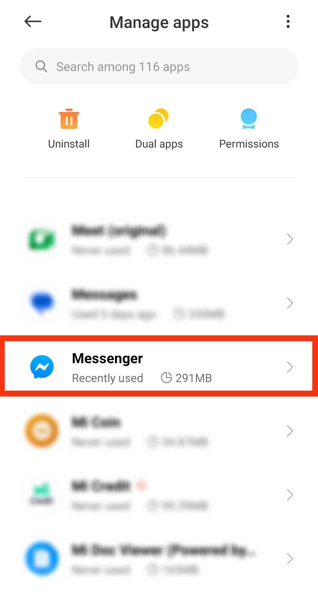 Select The Messenger App