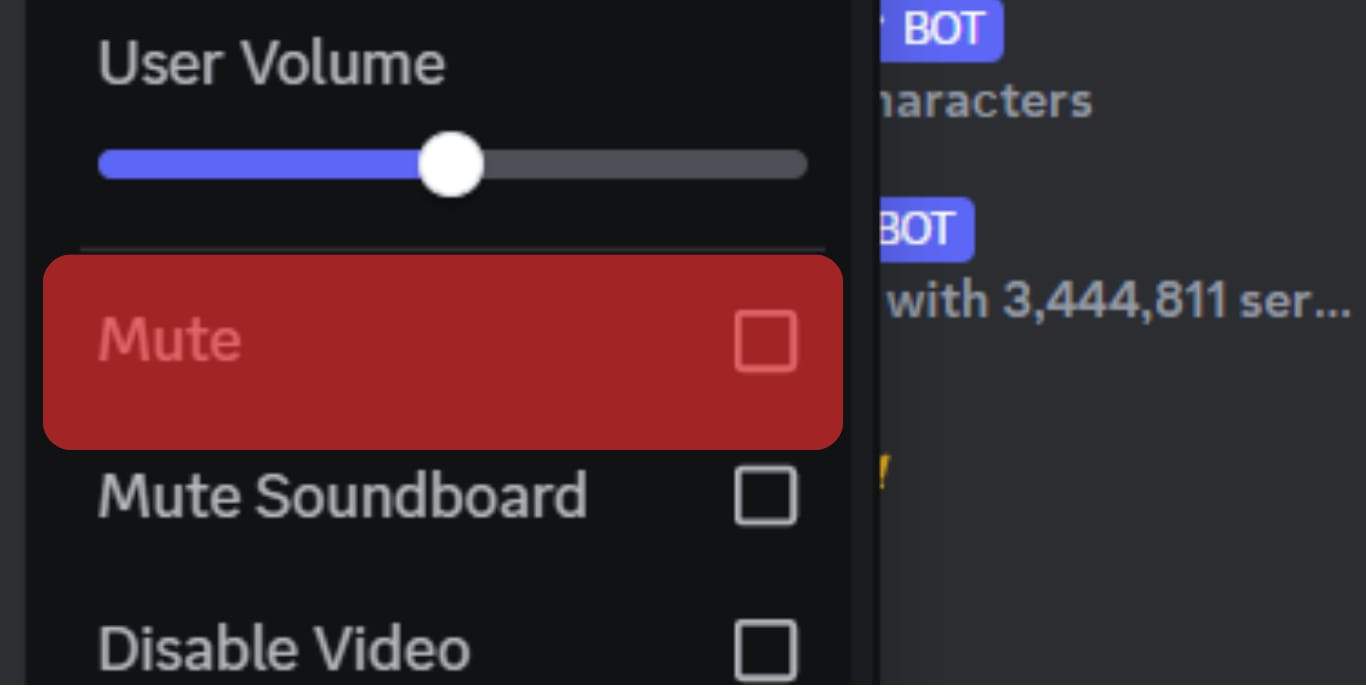 Select The Mute Button To Mute The Bot