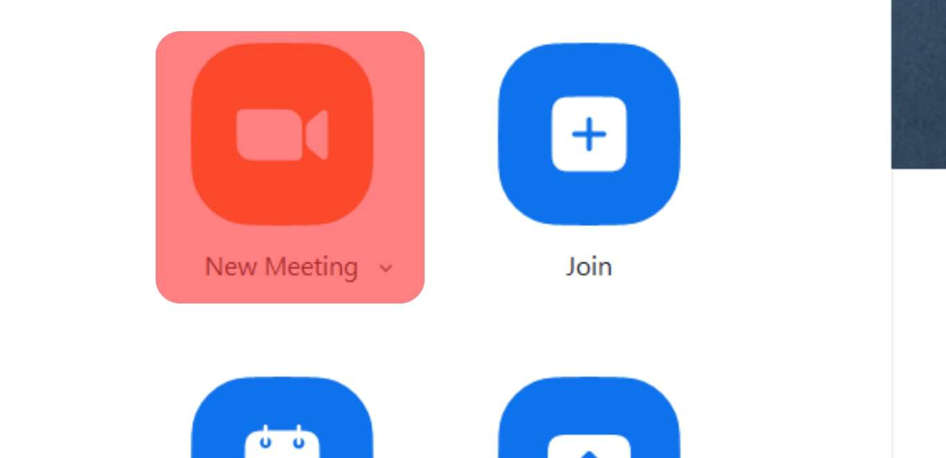Select The New Meeting Option.