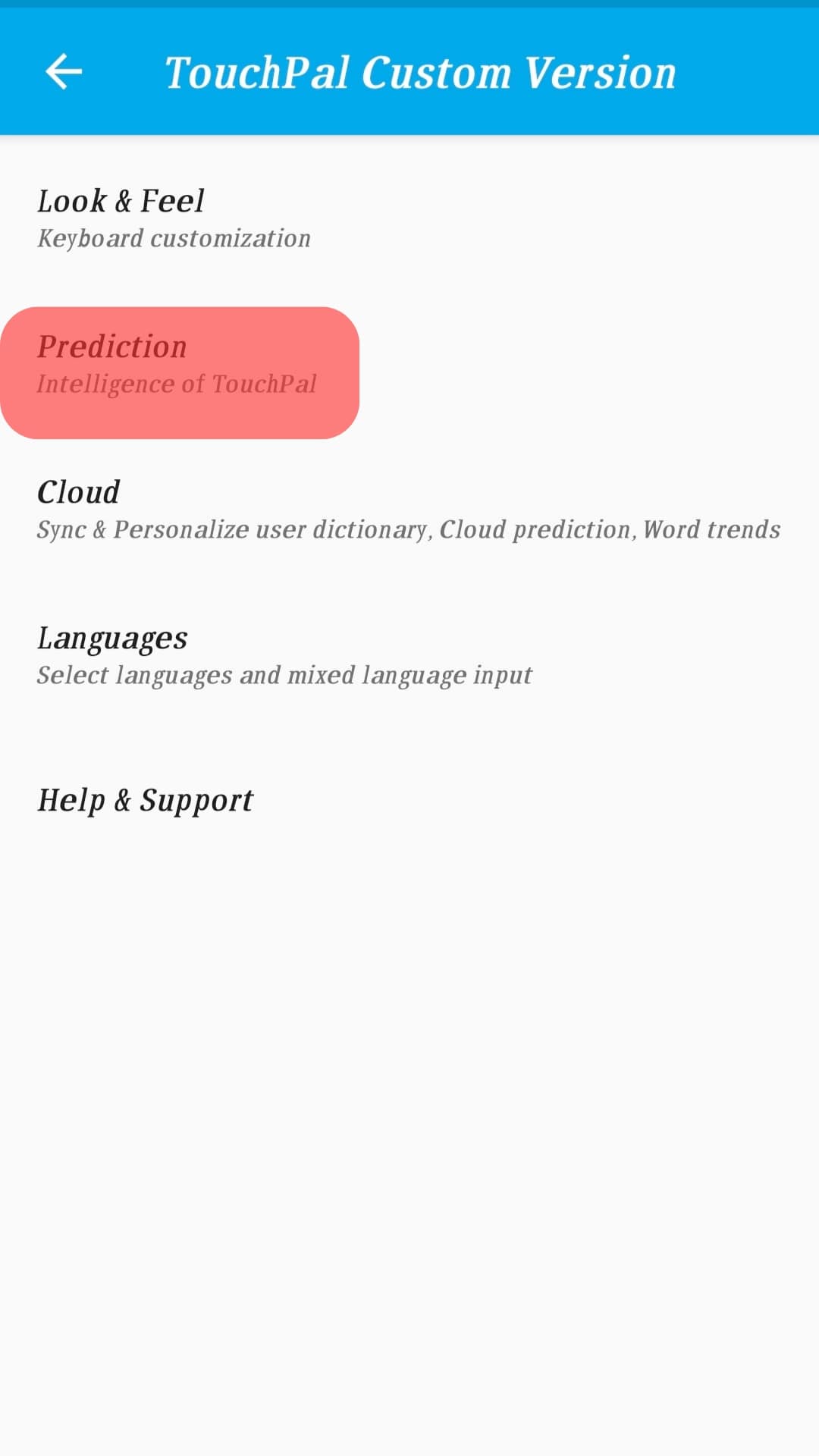 Select The Prediction Option.