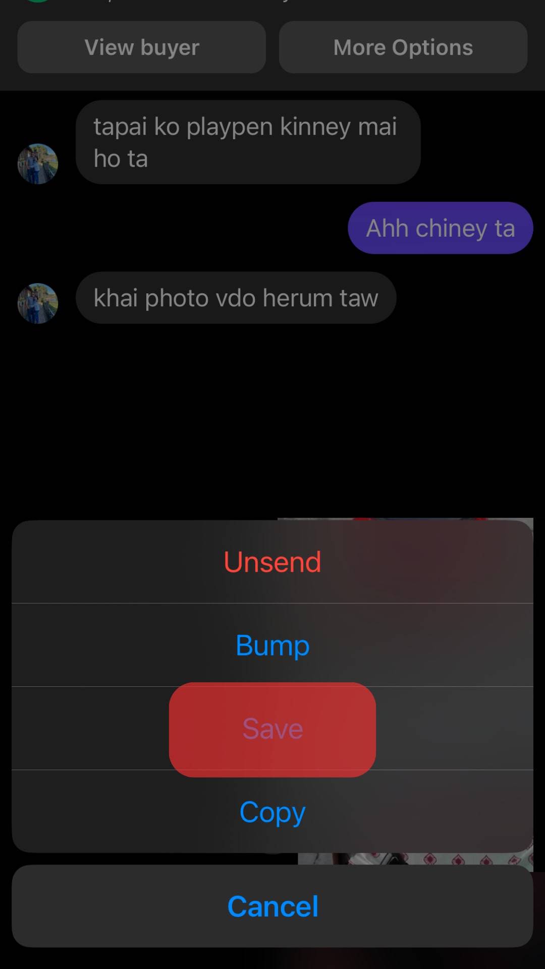 Select The Save Option On Your Iphone Messenger