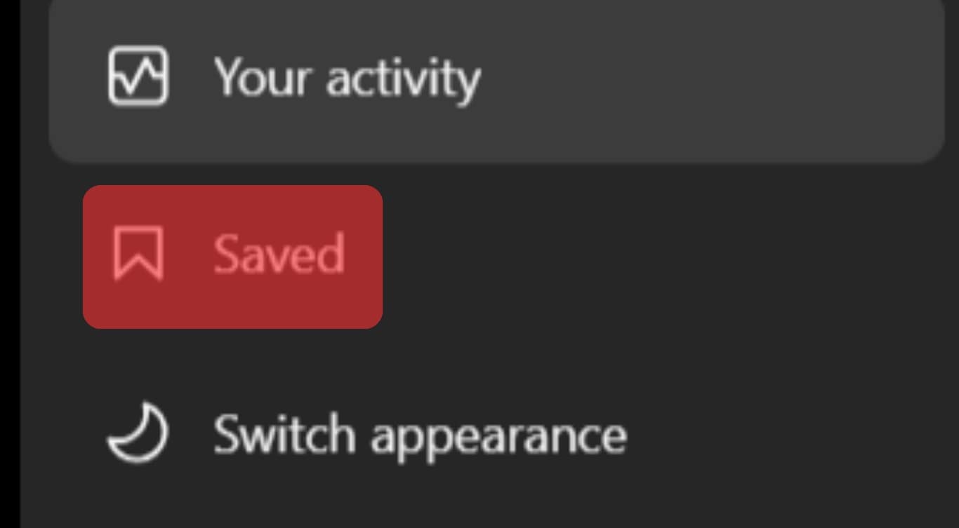 Select The Saved Option