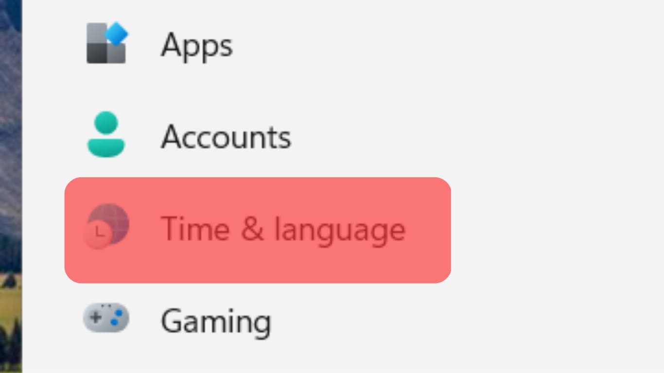 Select The Time And Language
