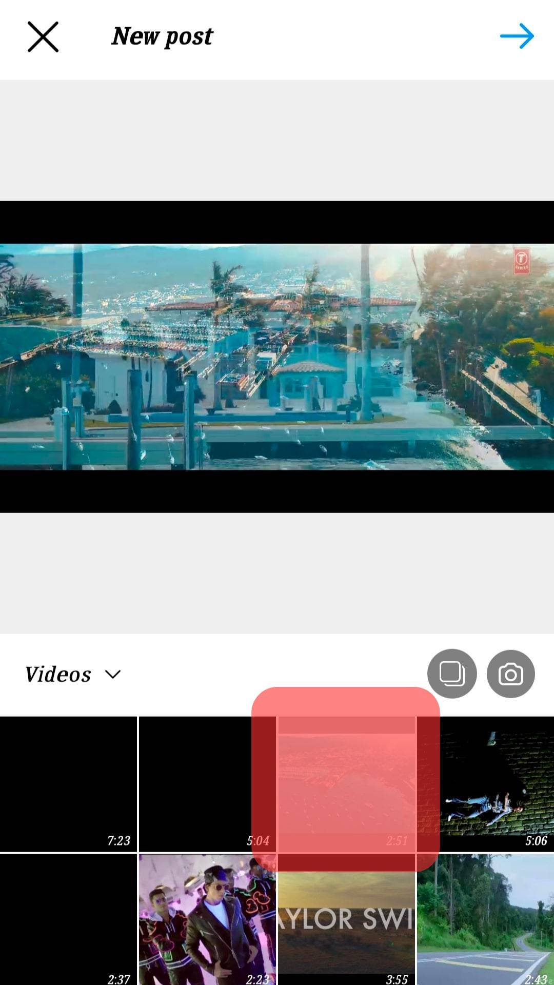 Select The Video You Want To Post.