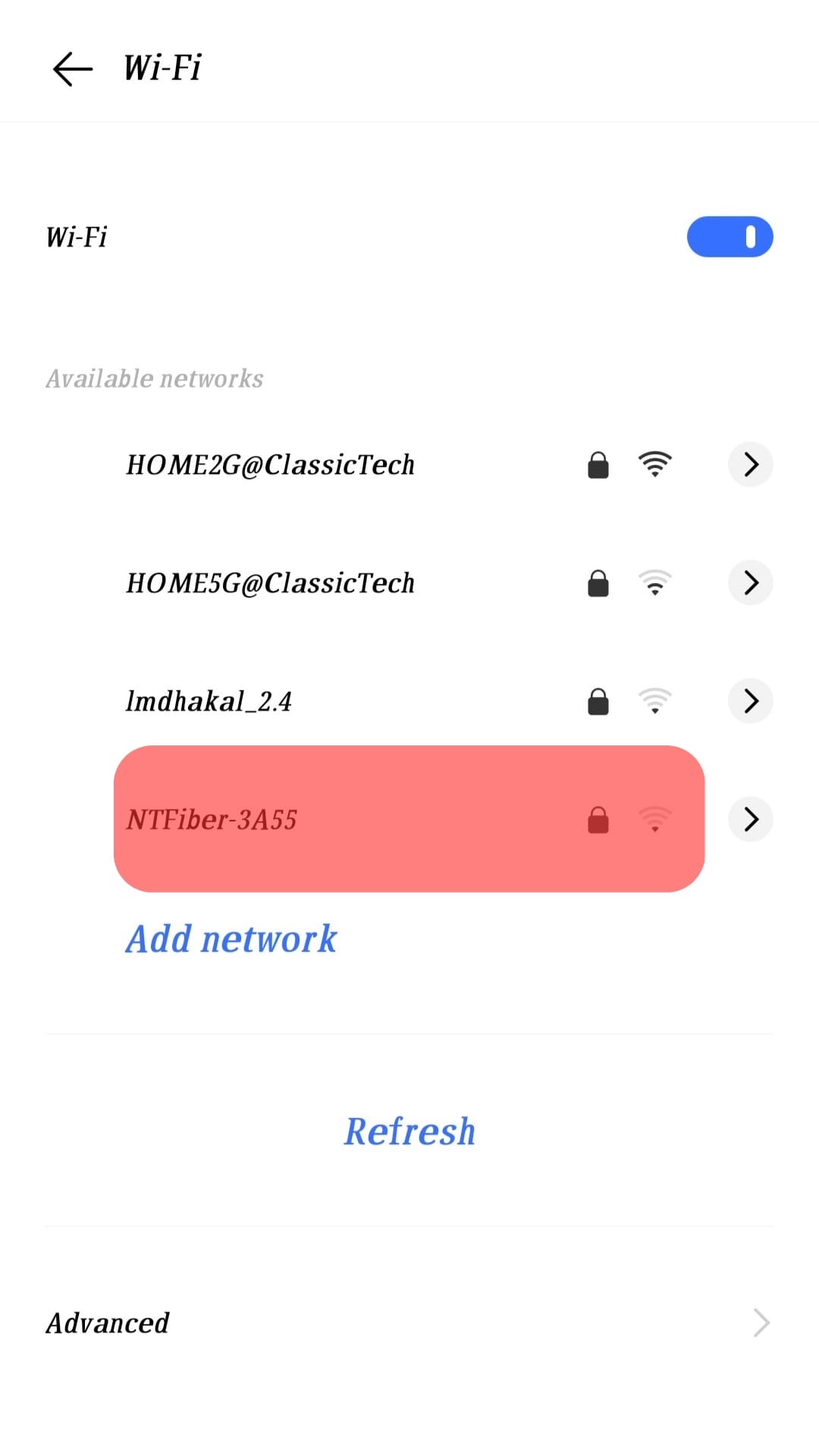 Select The Wi-Fi To Join