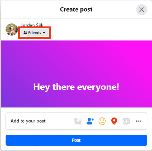 Select The Audience For Your Post.