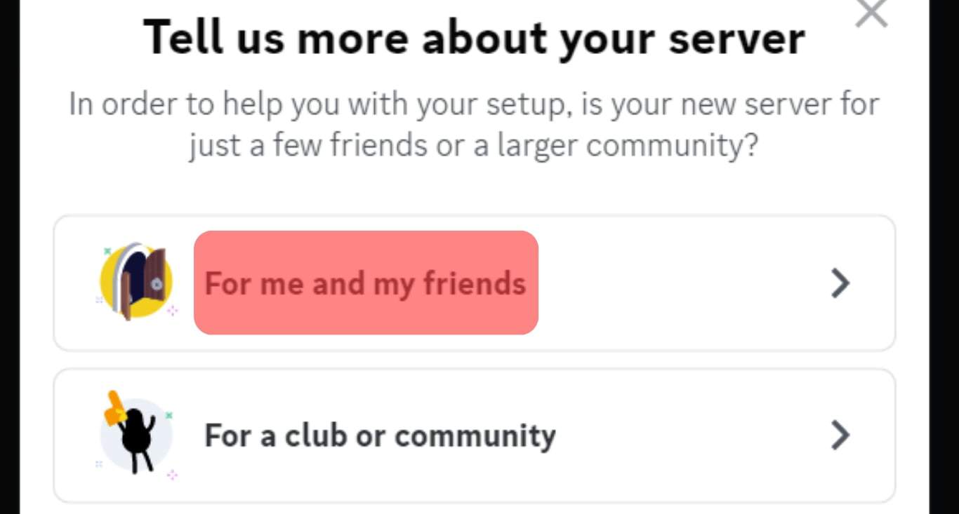 Select The Audience For Your Server.