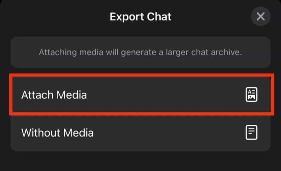 Select The Option For Attach Media.