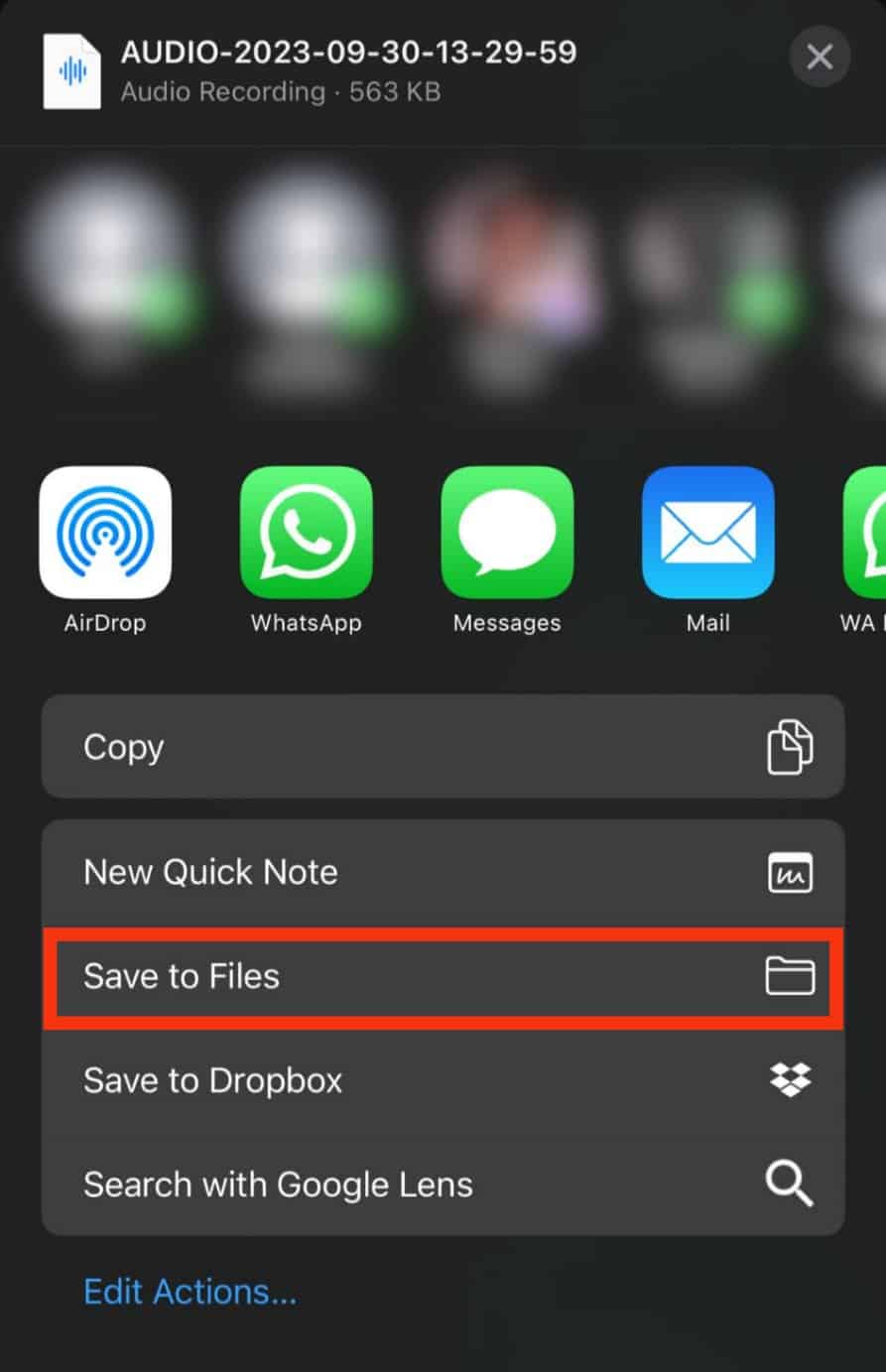 Select The Option For Save To Files