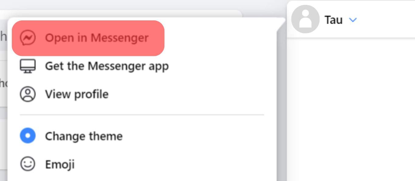 Select The Option To Open In Messenger