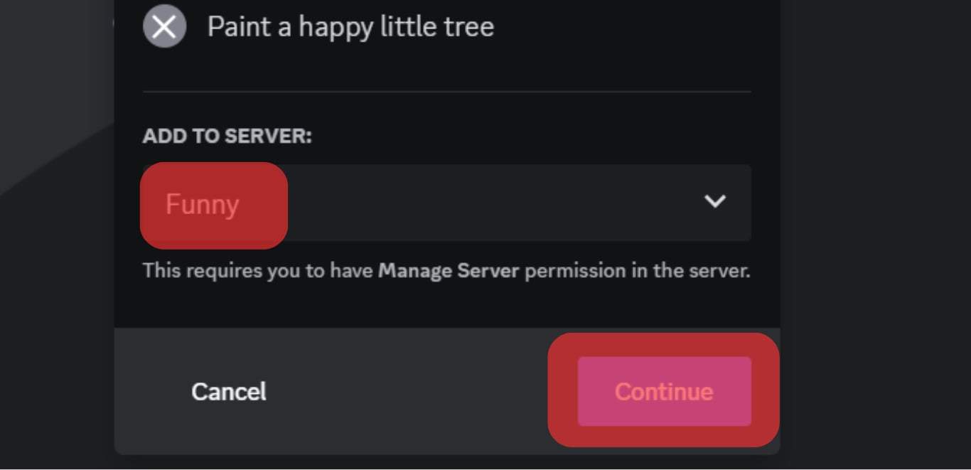 Select The Server And Press Continue