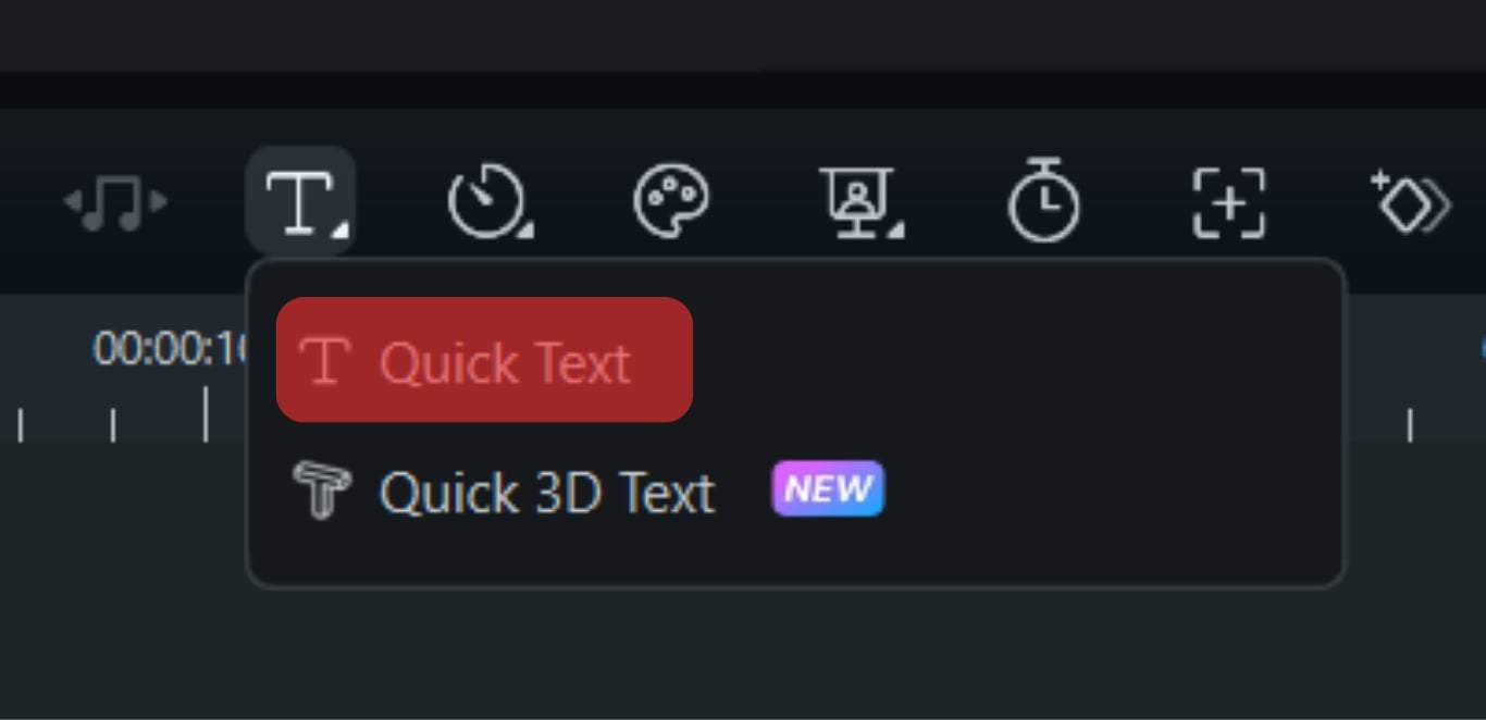 Select The Text Icon And Tap On The Quick Text Option