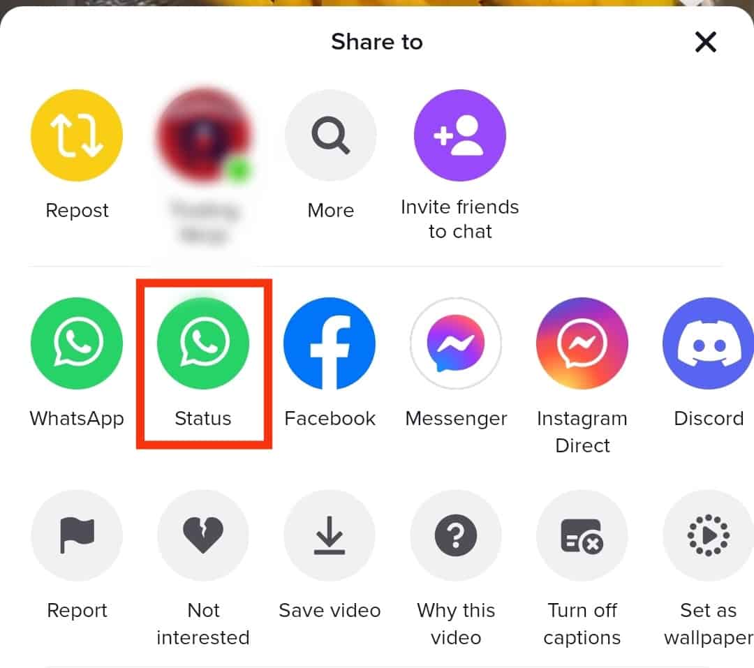 Selecciona el ícono de estado de Whatsapp