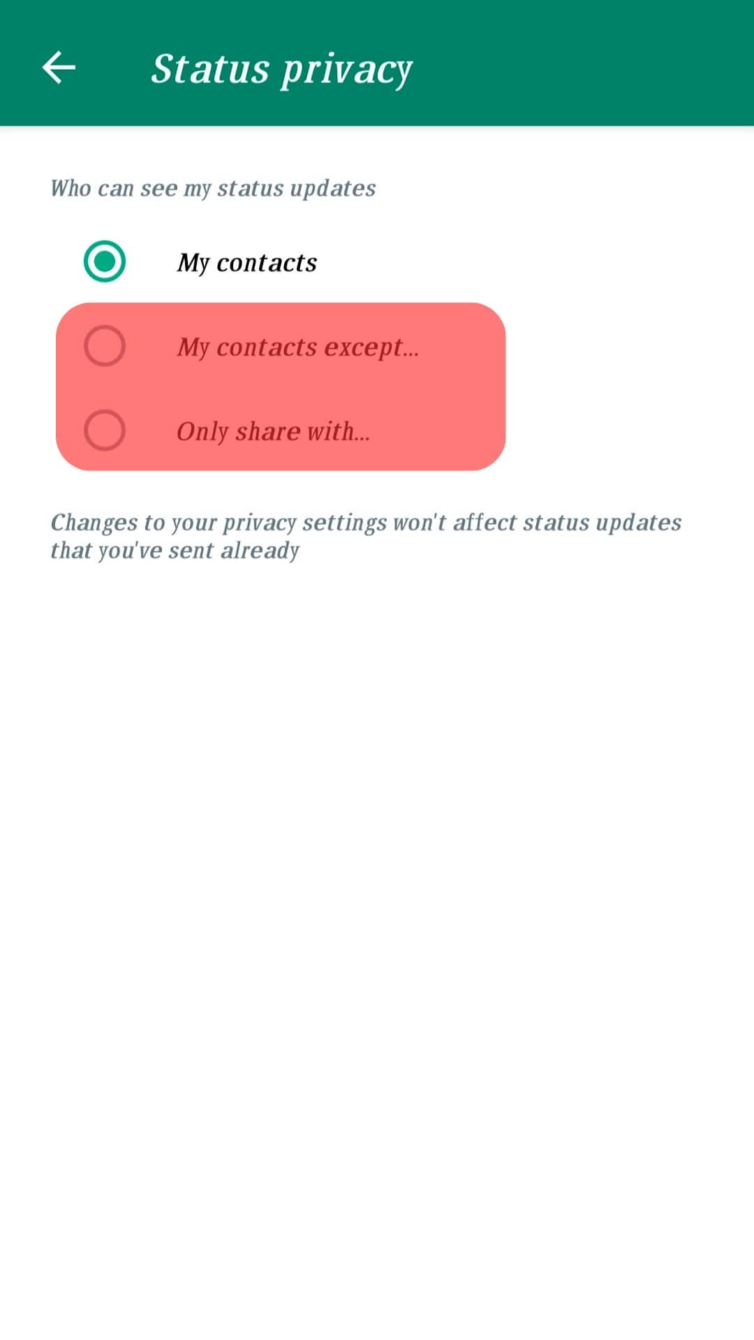 Select Your Privacy Preference Whatsapp