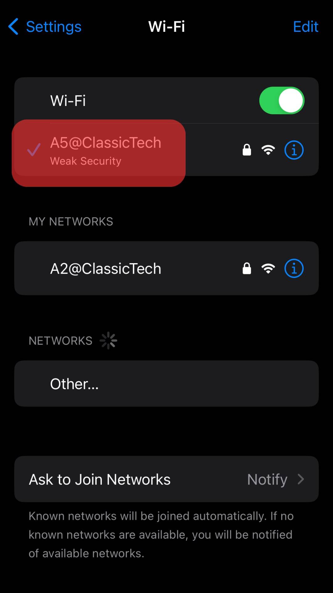 Select Your Wifi Network. 