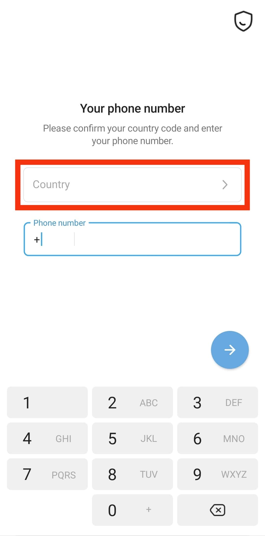 Select Your Country.