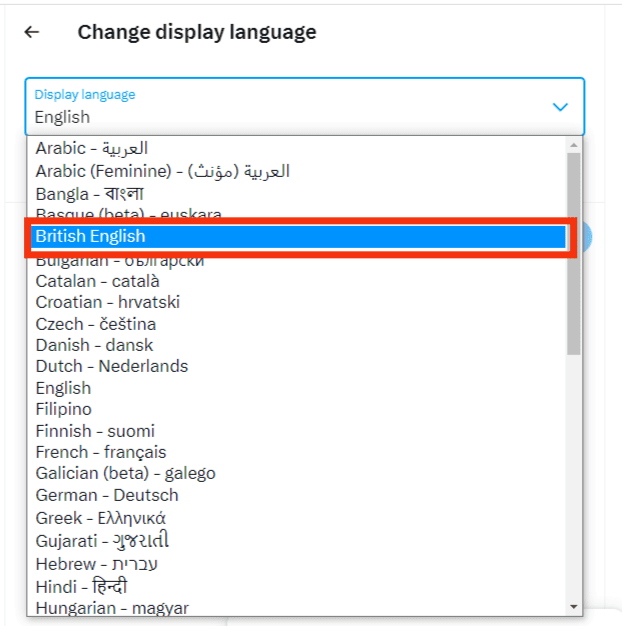 Select Your Preferred Language