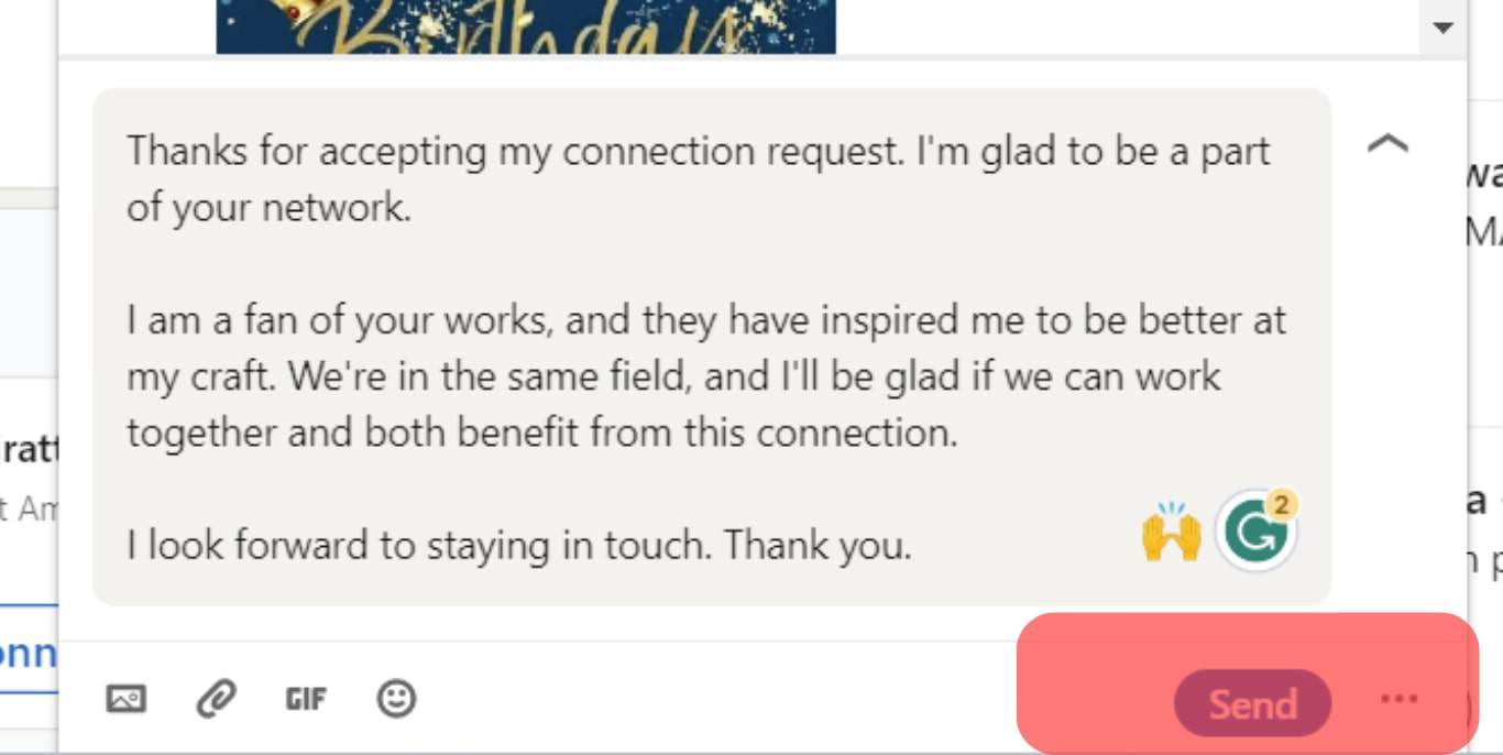 Send A Thank You Message On Linkedin