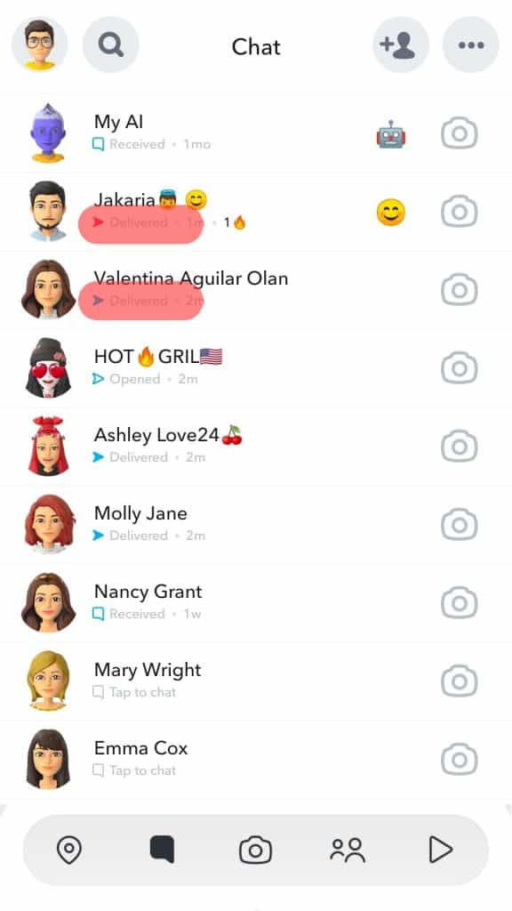 Sent Icons On Snapchat