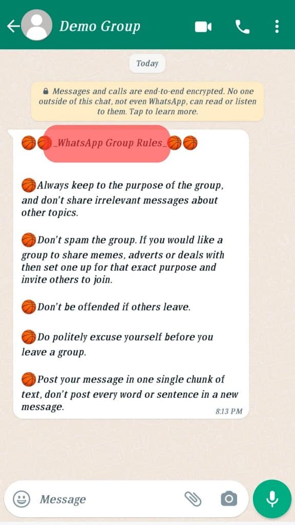 Set Some Group Rules Whatsapp
