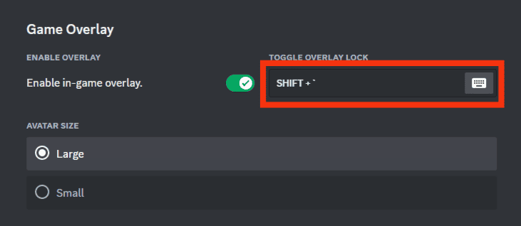 Set A Keybind To Toggle The Overlay Lock